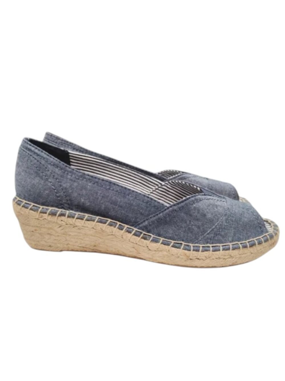 Kim by Kim Rogers “Lyna” Blue Espadrille Comfort Wedge Open-Toe Slip-On Size 9M